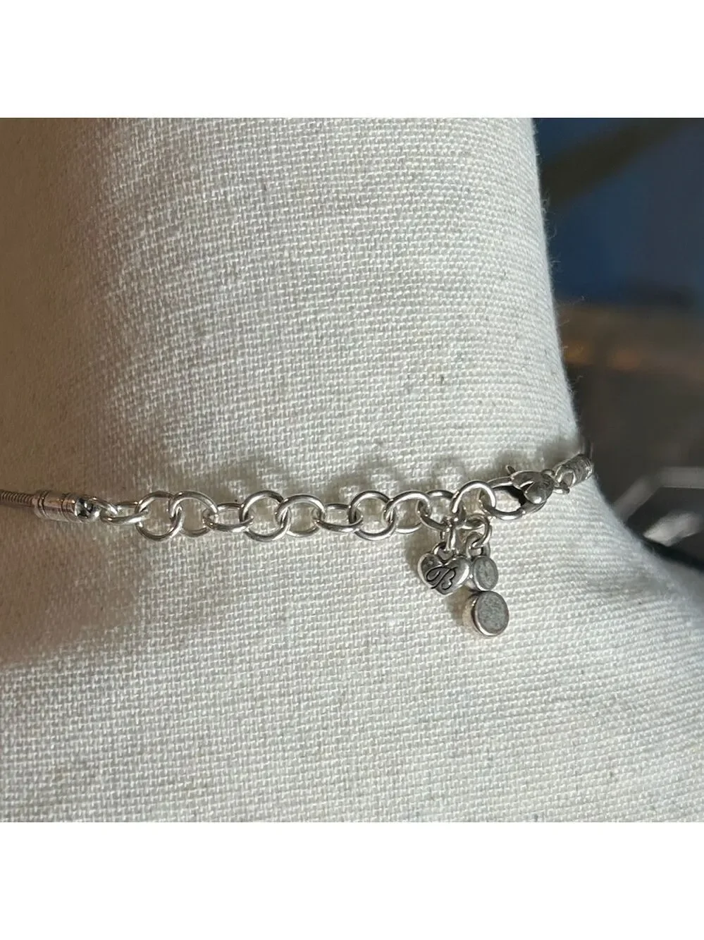 Brighton London Groove Necklace Silver Plated Crystals Swirl Design - Picture 4 of 14